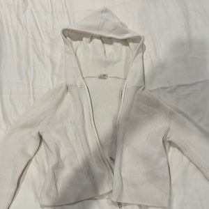 Ribbed White cropped cover up